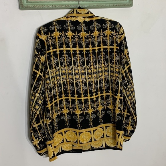 Vintage Jordan all over print black and gold button-down shirt medium - Picture 8 of 8